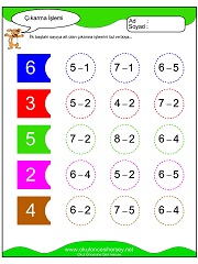 Çıkarma işlemi yaprak test